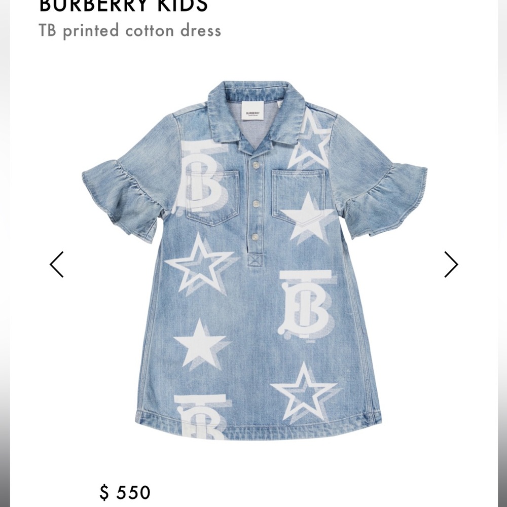 Authentic Burberry Kids Denim Dress